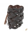 Bracelet celtique tressé disponible en cuir noir ou marron.