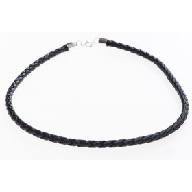 COLLIER EN CUIR TRESSE NOIR...