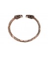 Large bracelet viking en bronze à têtes d'oiseaux