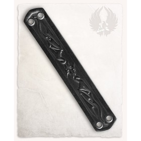 Bracelet en cuir noir avec un dragon