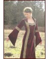 Robe en velours "Lyra" avec capuche, couleur bordeaux