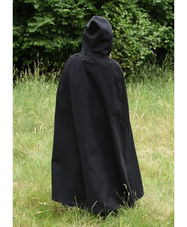 Cape U00e0 Capuche Noire Satinu00e9e Adulte : Deguise-toi, Achat De Accessoires