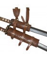double fourreau en cuir de qualité pour porter deux épées ou deux sabres