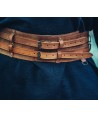 Large ceinture viking en cuir marron