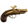 Pistolet Deringer de type flintlock en metal avec crosse en résine