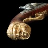 Tromblon de pirate de type flintlock en metal avec crosse décorée