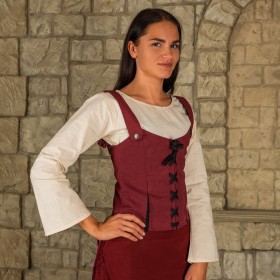 Un costume médiéval simple avec le corsage Léa rouge