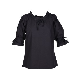 Une blouse médiévale noire simple aux jolies finitions