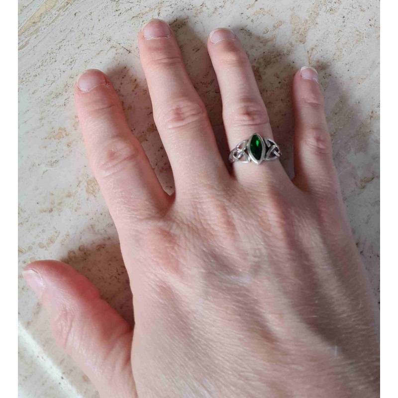 Bague Celtique Bague Claddagh Emeraude Argent 925 Alliance Pour