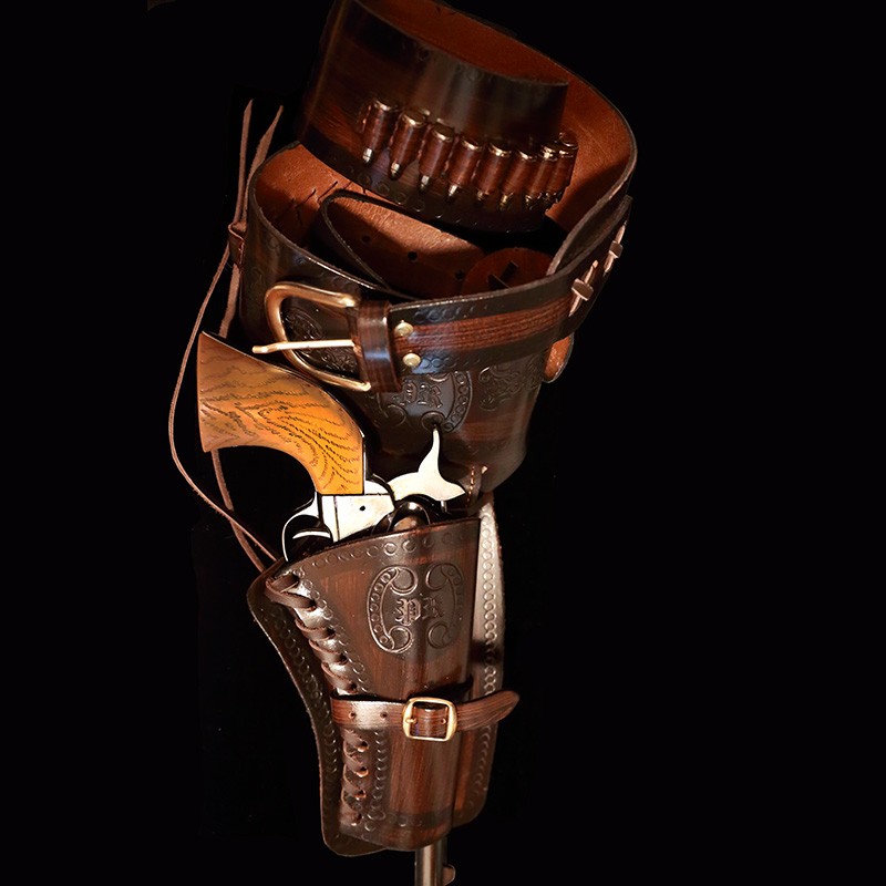 Ceinture Western avec holster et cartouchiere