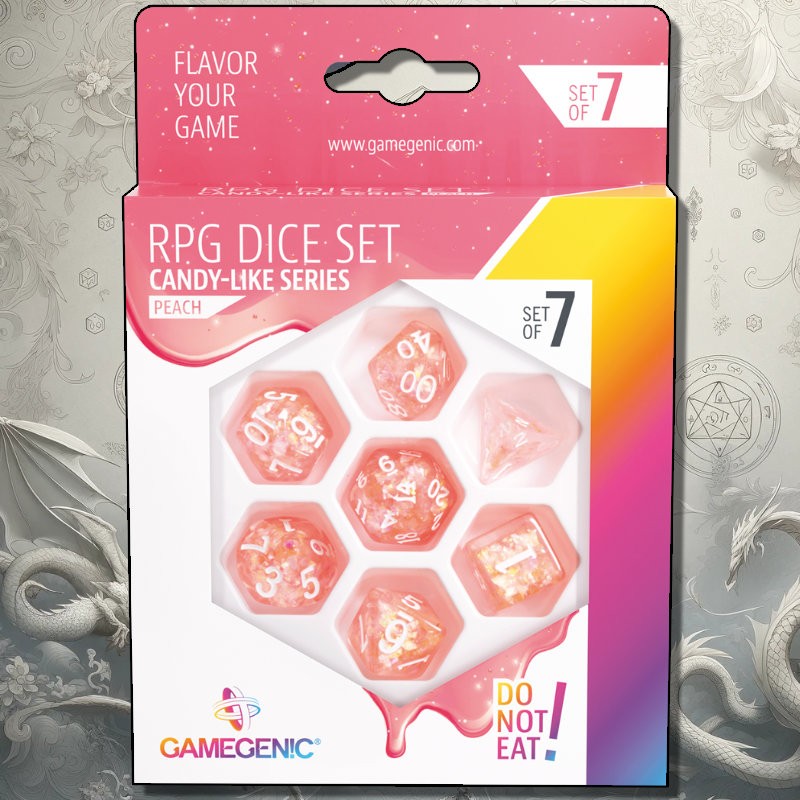 SET DE 7 DÉS JDR - COULEUR PÊCHE