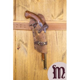 Le holster de GN en cuir vieilli marron clair