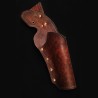 HOLSTER EN CUIR ARTISANAL - MARRON ET NOIR POUR DROITIER