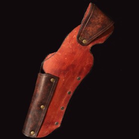 HOLSTER EN CUIR ARTISANAL - MARRON ET NOIR POUR DROITIER