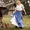 La jupe à jupon du Moyen Age Elise en bleu et blanc