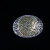 Boucle de ceinture bi-ton avec motifs triskel et noeuds celtique