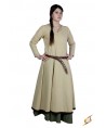 Robe simple médiévale à manche longue, 100% coton