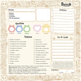 La feuille de personnage de Donjons et Chatons