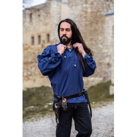 CHEMISE MÉDIÉVALE BLEUE A CORDELETTE