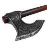 Hache viking longue avec tête de loup