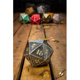 Dé géant couleur acier