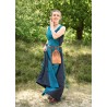 Une robe médiévale sans manches bleue pétrole et noire