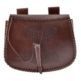 SACOCHE EN CUIR AVEC EMBOSSAGE MARTEAU DE THOR