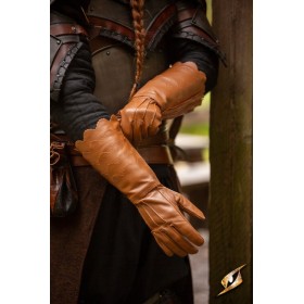 Gants en cuir à motif d'écailles