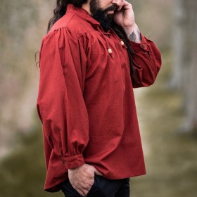CHEMISE MÉDIÉVALE ROUGE A LACET