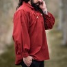 CHEMISE MÉDIÉVALE ROUGE A LACET