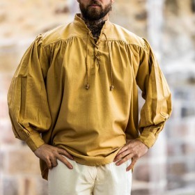 Chemise médiévale jaune miel