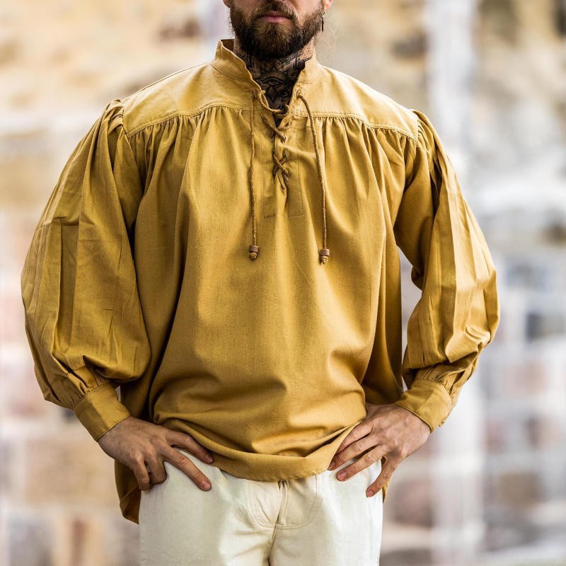 Chemise médiévale jaune miel