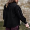 Chemise médiévale noire pour homme vue de dos