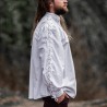 CHEMISE MÉDIÉVALE BLANCHE A CORDELETTE POUR HOMME