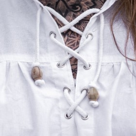 CHEMISE MÉDIÉVALE BLANCHE A CORDELETTE POUR HOMME