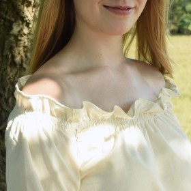 Un tissu de belle qualité et une couleur qui évoque la crème